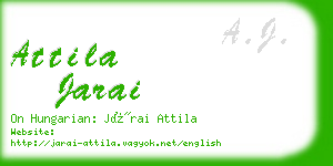 attila jarai business card